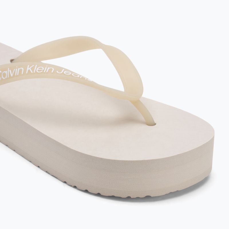 Calvin Klein women's flip flops YW0YW01830 Beach Sandal Flatform Tpu eggshell/bright white 7