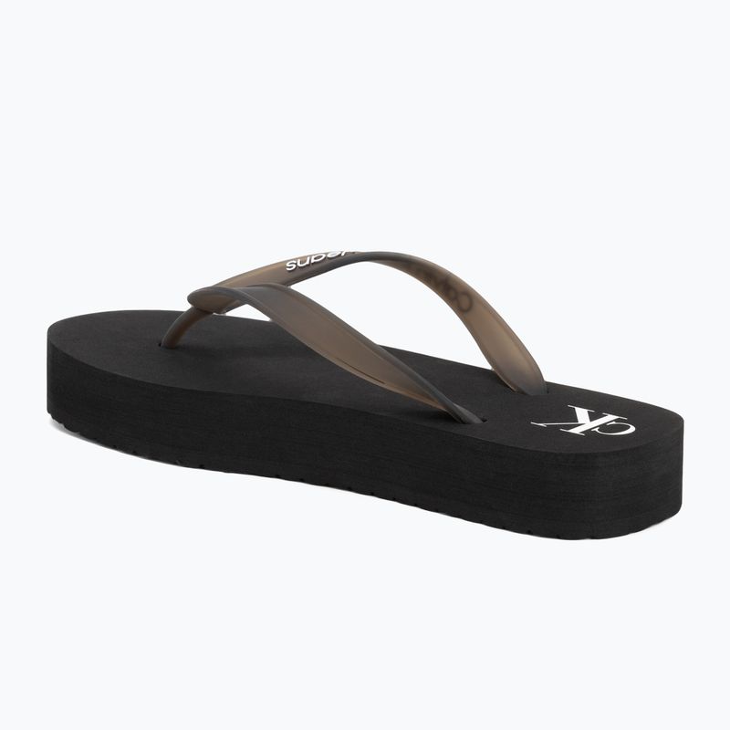 Women's Calvin Klein YW0YW01830 Beach Sandal Flatform Tpu black/bright white flip flops 3