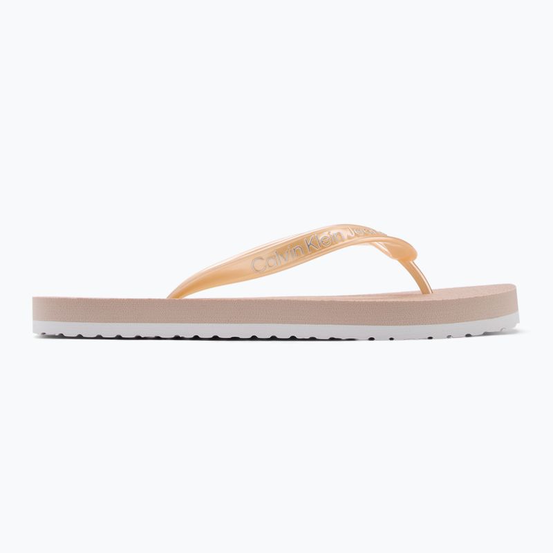 Calvin Klein women's flip flops YW0YW01720 Thong+ Tpu Metallic whisper pink/bright white 2