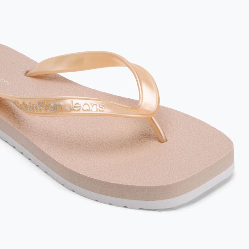 Calvin Klein women's flip flops YW0YW01720 Thong+ Tpu Metallic whisper pink/bright white 7