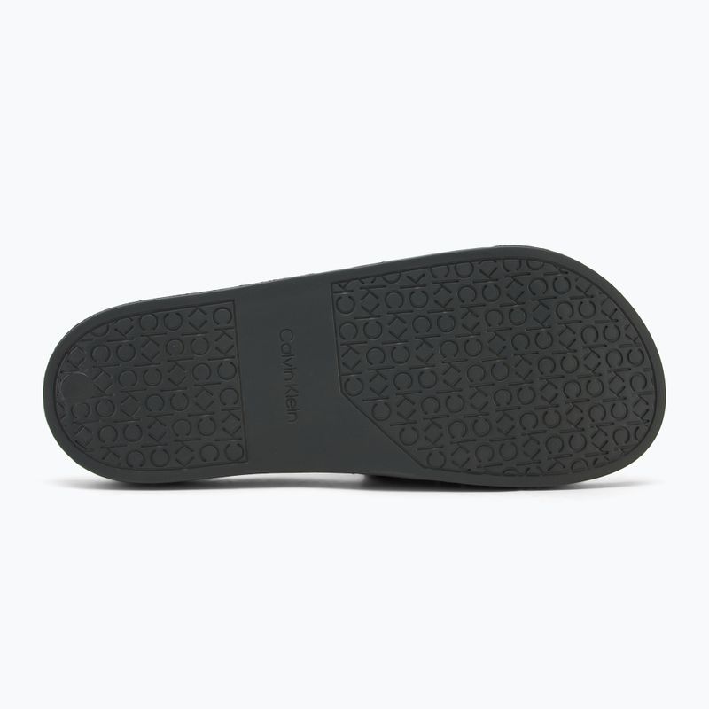 Calvin Klein men's flip-flops HM0HM01752 Pool Slide Double T dark olive 4