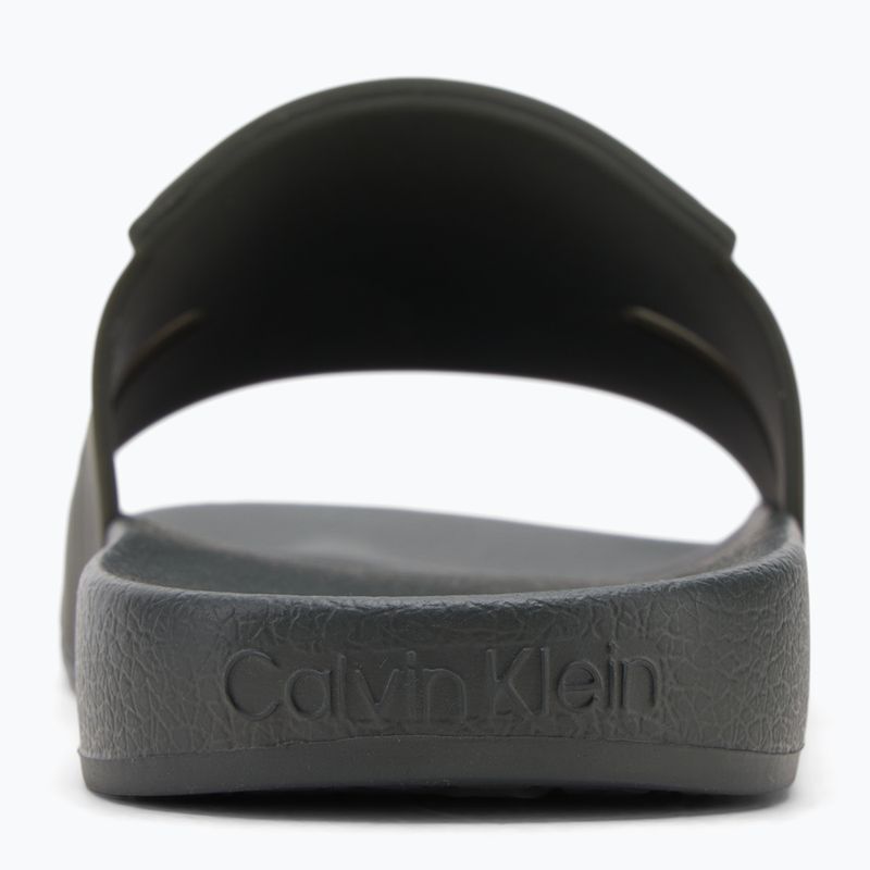 Calvin Klein men's flip-flops HM0HM01752 Pool Slide Double T dark olive 6