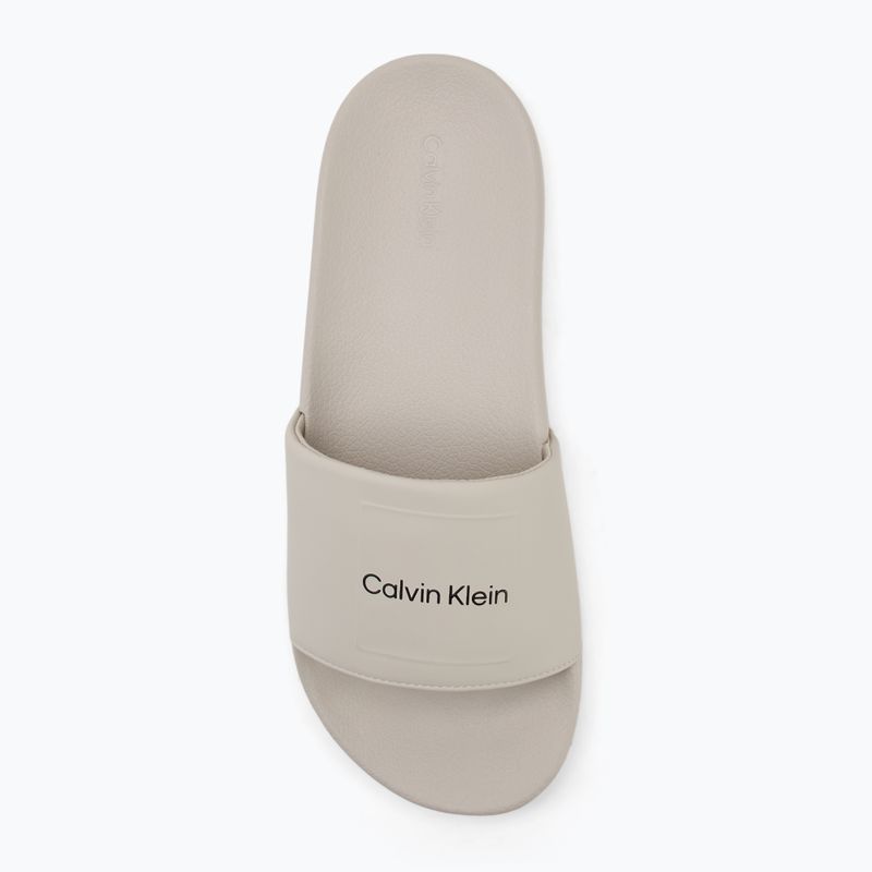 Calvin Klein men's flip-flops HM0HM01754 Pool Slide Ck Square feather grey 5