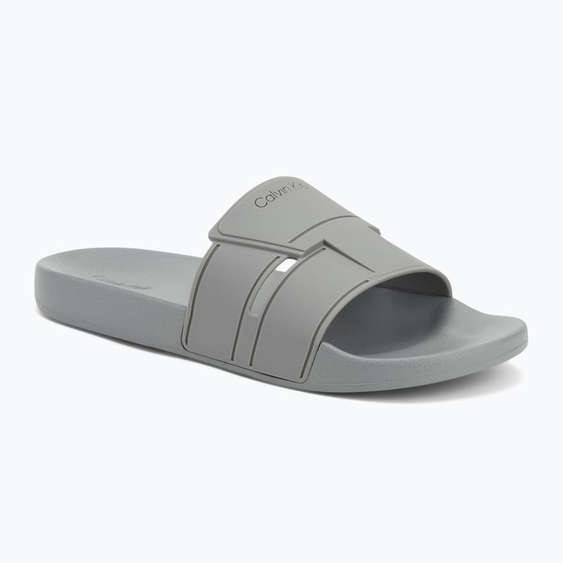 Calvin Klein men's flip-flops HM0HM01752 Pool Slide Double T granite road