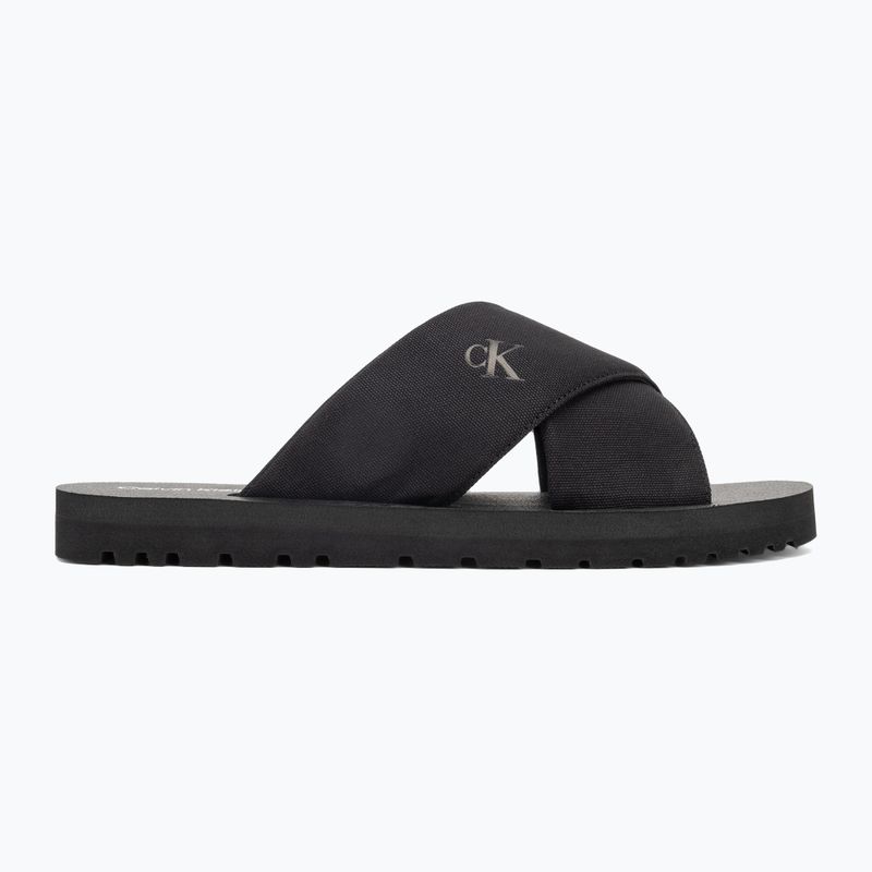 Men's Calvin Klein YM0YM01223 Cross Sandal Crxs Tx triple black flip-flops 2