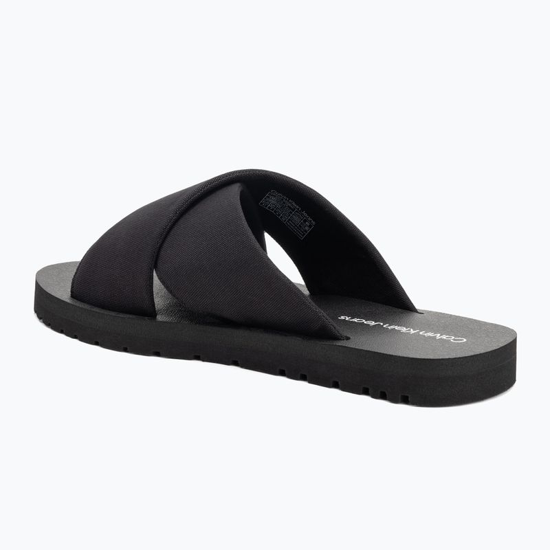 Men's Calvin Klein YM0YM01223 Cross Sandal Crxs Tx triple black flip-flops 3