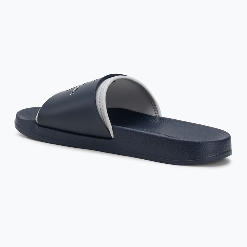 Men's Calvin Klein YM0YM00361 Slide Rubber Neoprene Monologo navy/oyster mushroom flip-flops 3