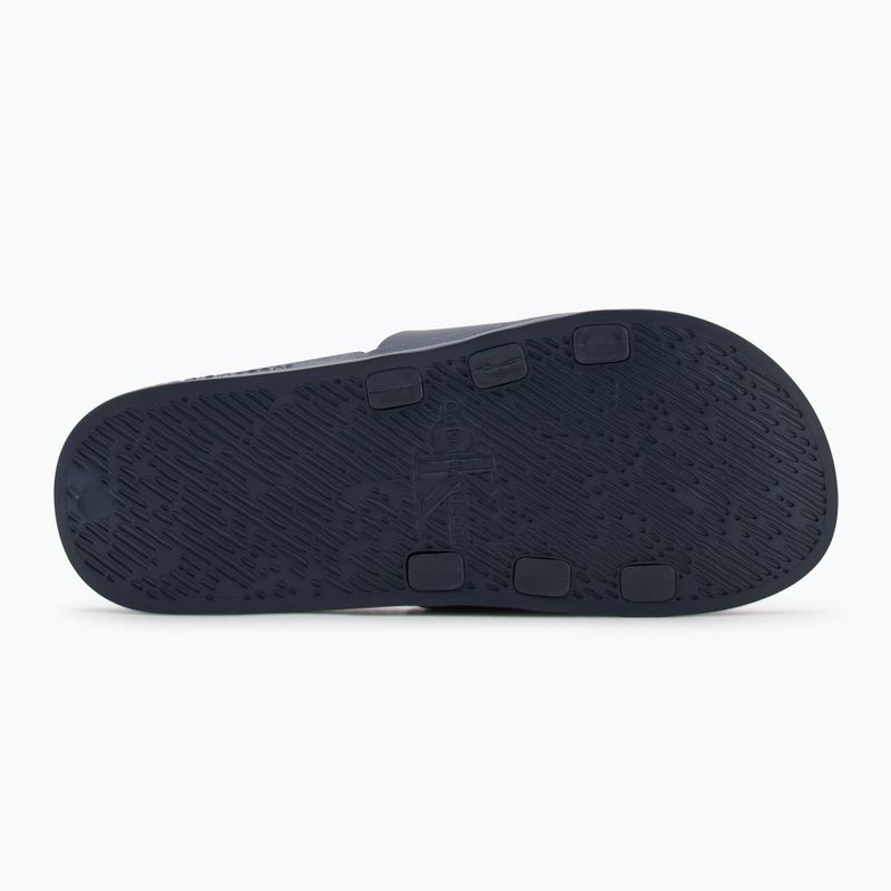 Men's Calvin Klein YM0YM00361 Slide Rubber Neoprene Monologo navy/oyster mushroom flip-flops 4