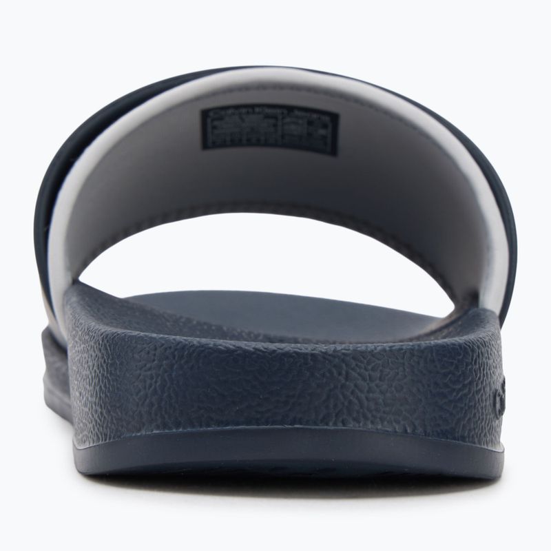 Men's Calvin Klein YM0YM00361 Slide Rubber Neoprene Monologo navy/oyster mushroom flip-flops 6
