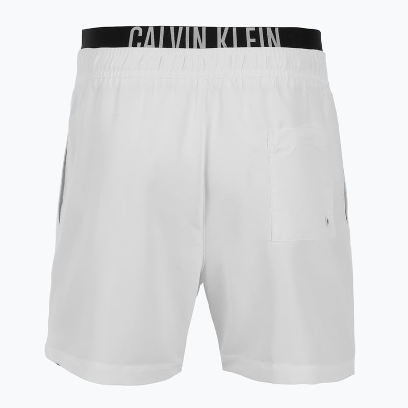 Men's Calvin Klein KM0KM01093 Intense Power Medium Double WB pvh classic white swim shorts 2