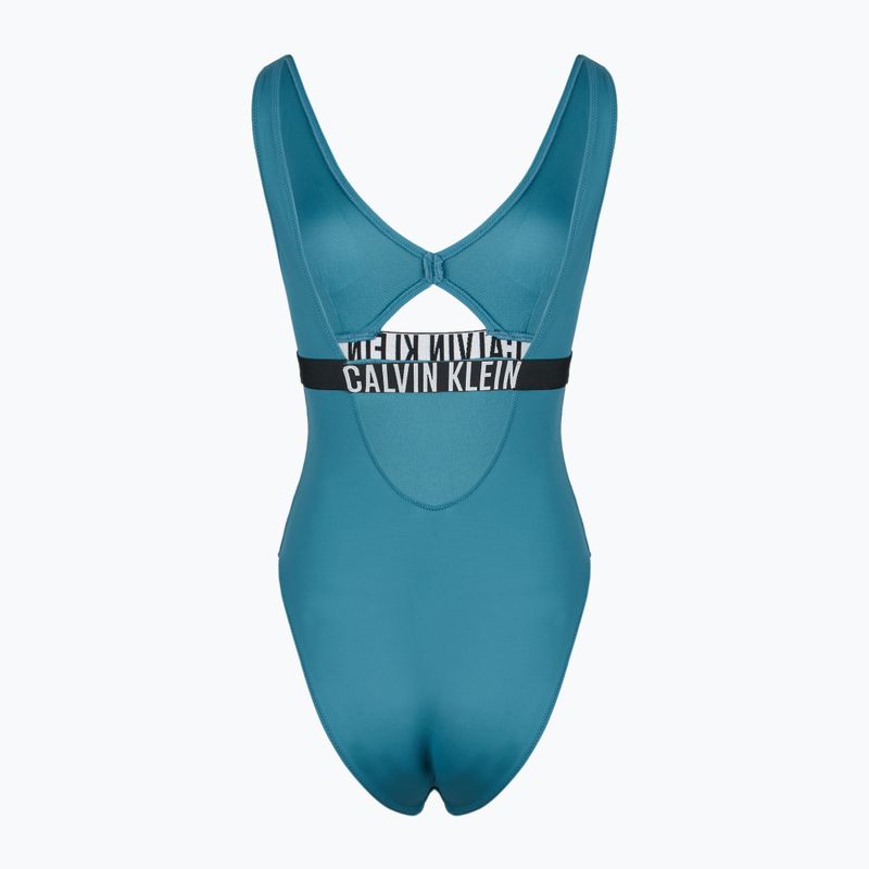 Calvin Klein women's swimsuit KW0KW02746 Intense Power One Piece Fashion Fit storm blue 2
