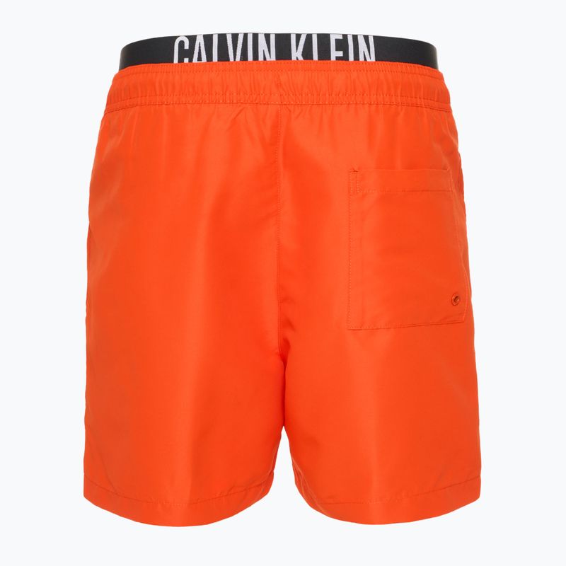 Men's Calvin Klein KM0KM01093 Intense Power Medium Double WB flamingo chili swim shorts 2
