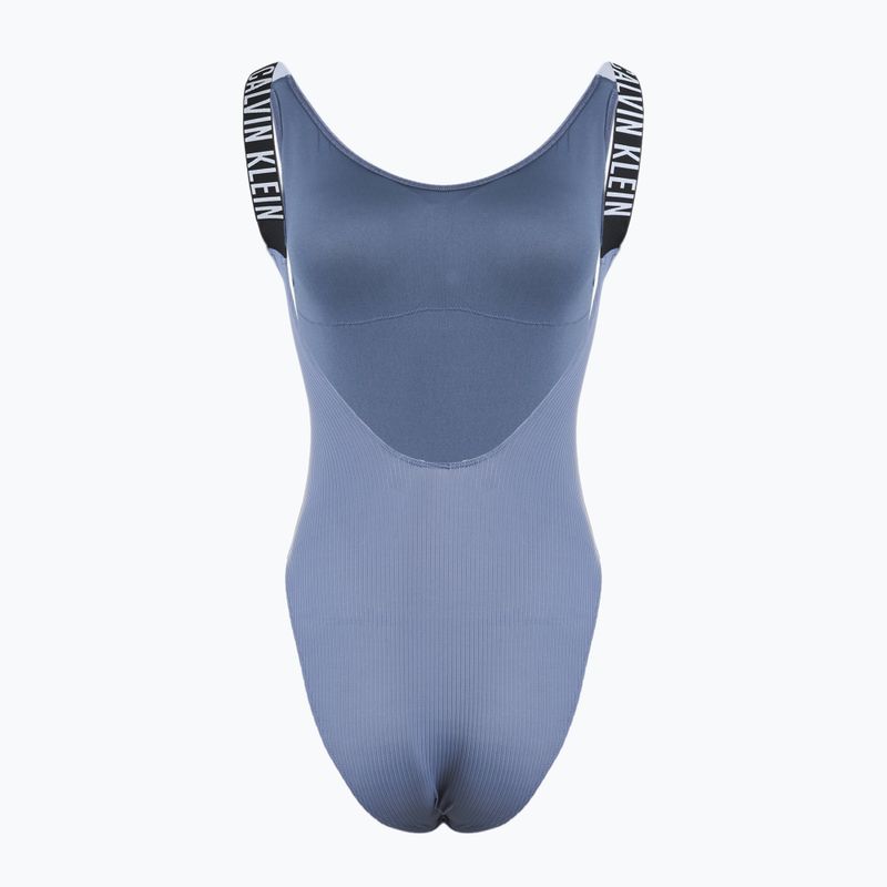 Women's one-piece swimsuit Calvin Klein KW0KW02754 Intense Power Rib Scoop Back One Piece-RP grisaille 2