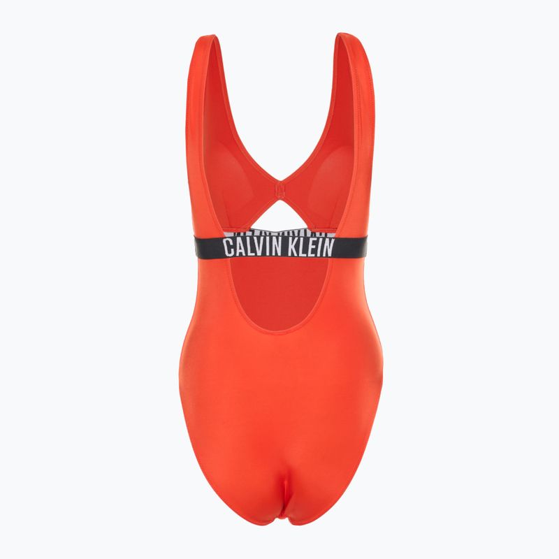 Calvin Klein women's swimsuit KW0KW02746 Intense Power One Piece Fashion Fit flamingo chili 2