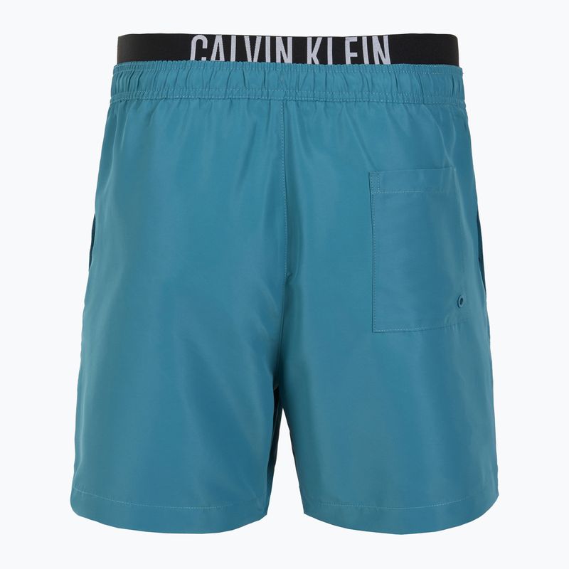 Men's Calvin Klein KM0KM01093 Intense Power Medium Double WB storm blue swim shorts 2