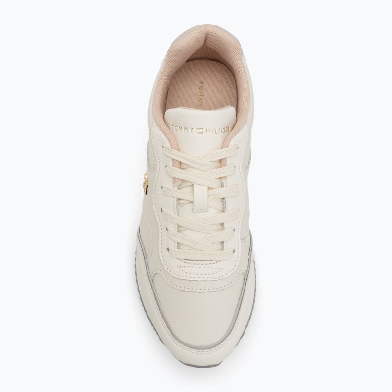 Tommy Hilfiger Leather Runner women's shoes ivory petal/newsprin 5