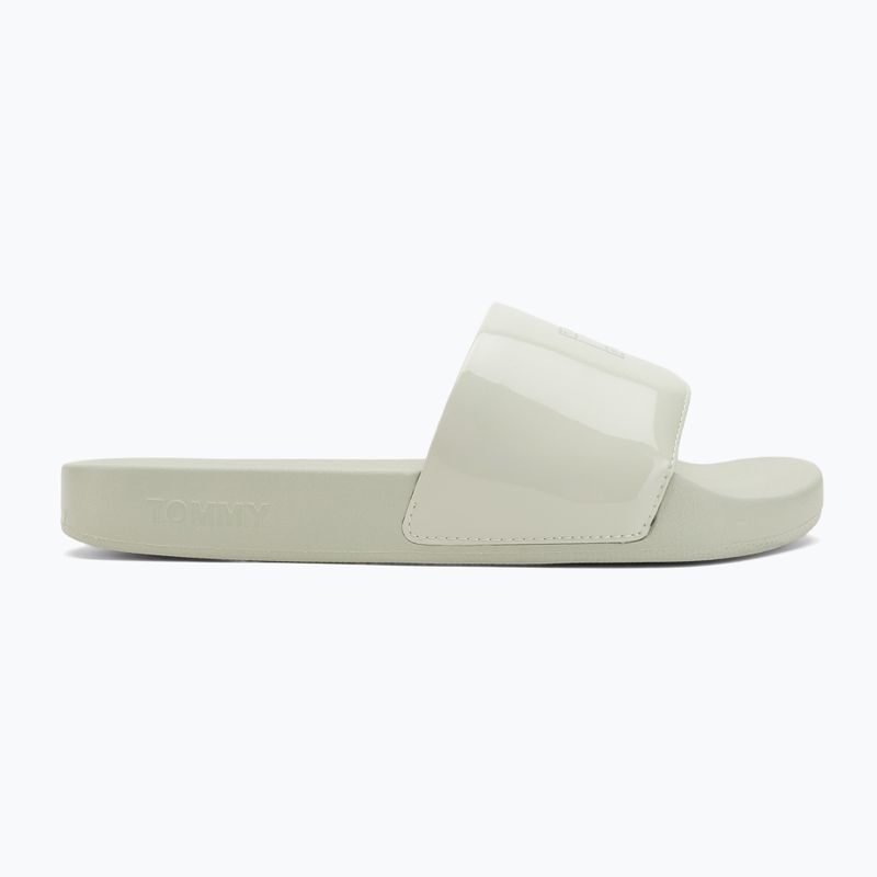 Tommy Hilfiger women's Flag Pool Slide Patent misty sage flip-flops 2