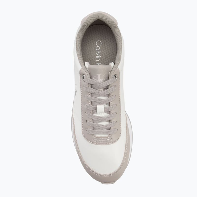Women's shoes Calvin Klein YW0YW01942 Retro Runner Lace Up Leather MG bright white/chateau 5