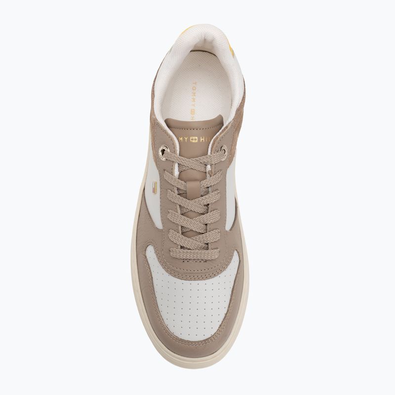 Women's shoes Tommy Hilfiger Sporty Cupsole Tumbled Leather costal taupe/ecru/yellow 5