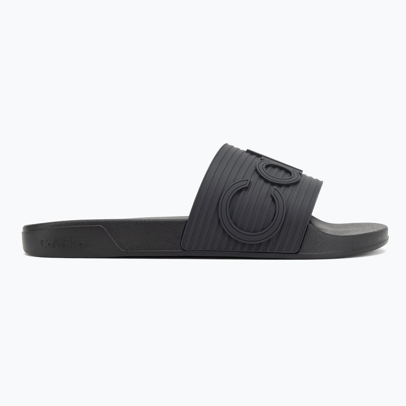 Men's slides Calvin Klein HM0HM02113 Ess Texture triple black 2