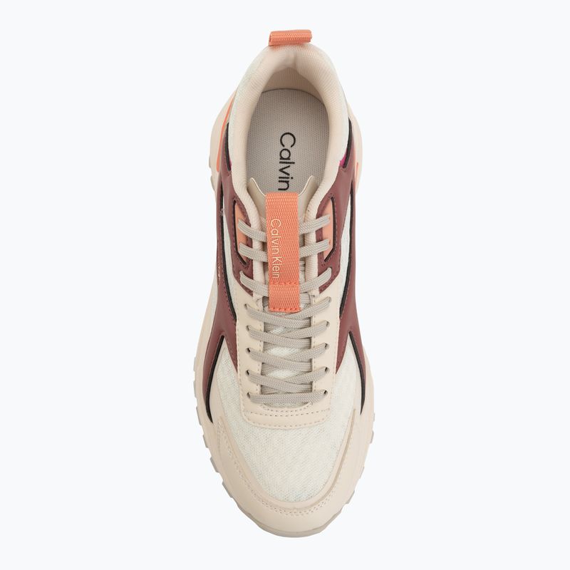 Women's shoes Calvin Klein HW0HW03002 Hike Run Ckstripe Mesh off white/oatmeal/dusty rose 5