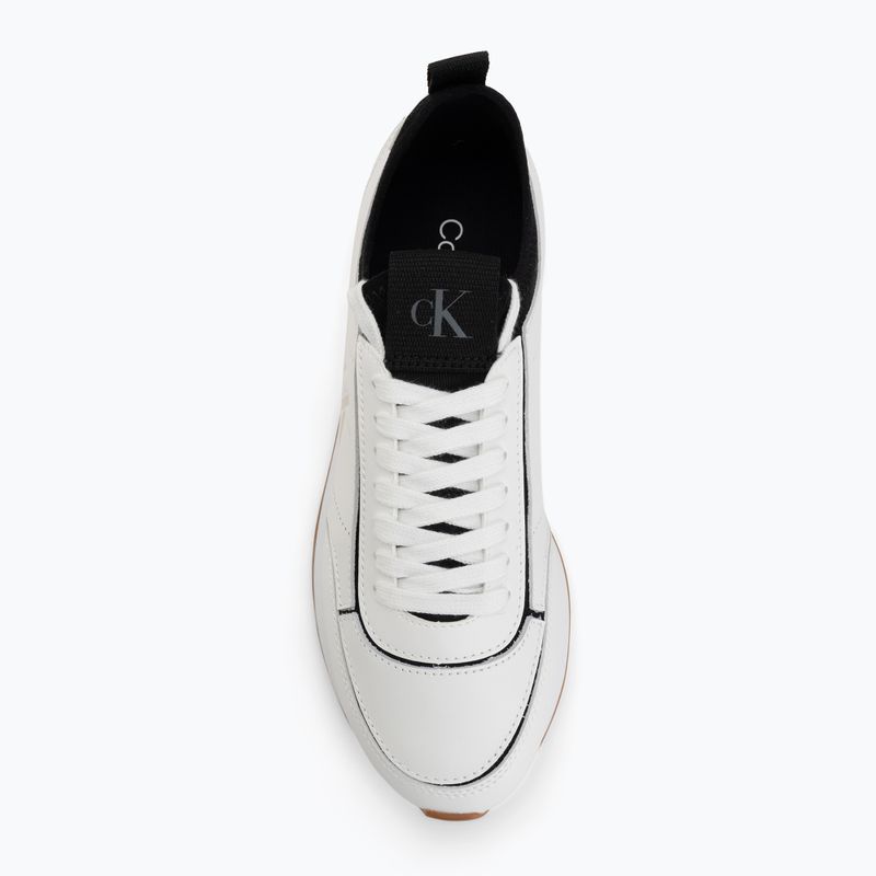Women's shoes Calvin Klein HW0HW02994 Retro Runner Sock Patch Leather bright white/black 5