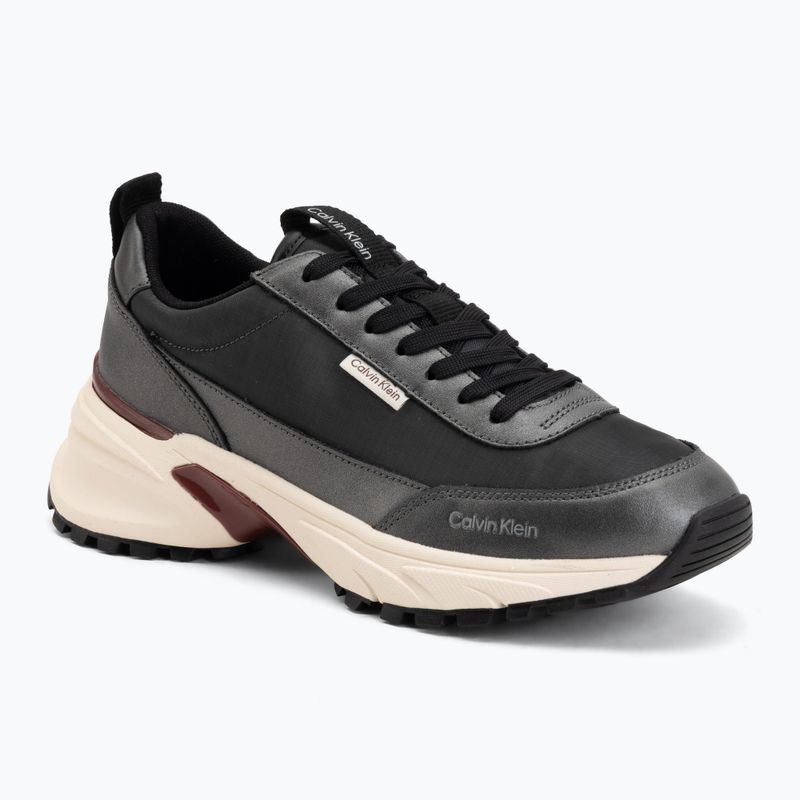 Women's shoes Calvin Klein HW0HW02999 Hike Runner Organza Met Leather gun metal/bordeaux