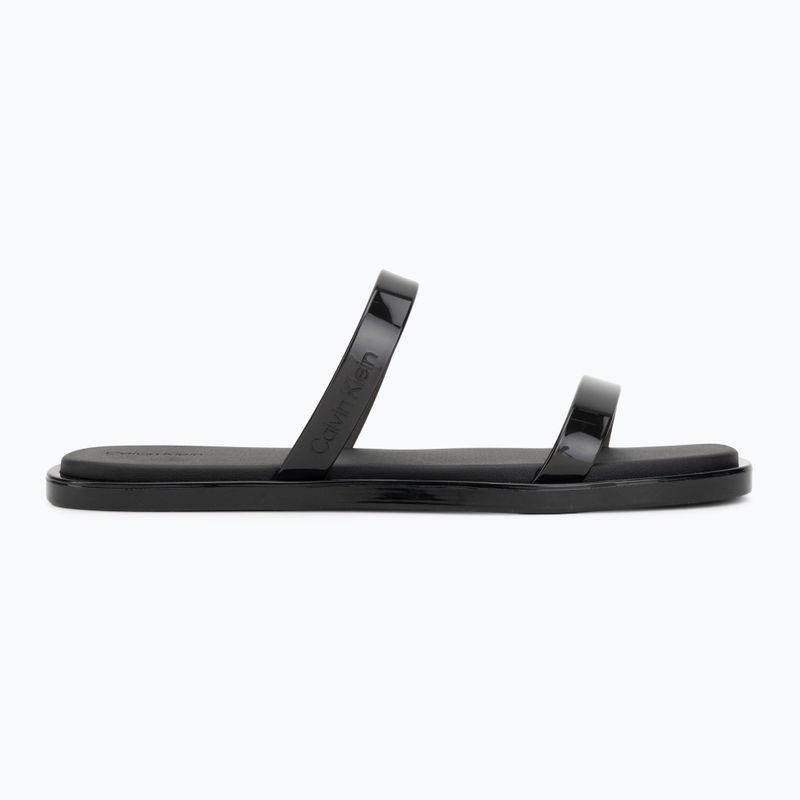 Women's slides Calvin Klein HW0HW02963 Jelly Doub Bar Shiny triple black 2