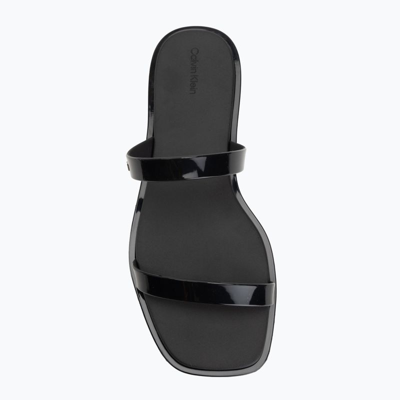 Women's slides Calvin Klein HW0HW02963 Jelly Doub Bar Shiny triple black 5
