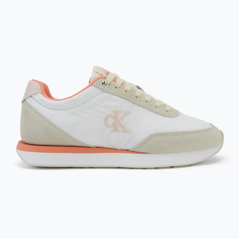 Women's shoes Calvin Klein YW0YW01990 Retro Runner Lace Up Nylon Mg brilliant white/light cashew/pink 2