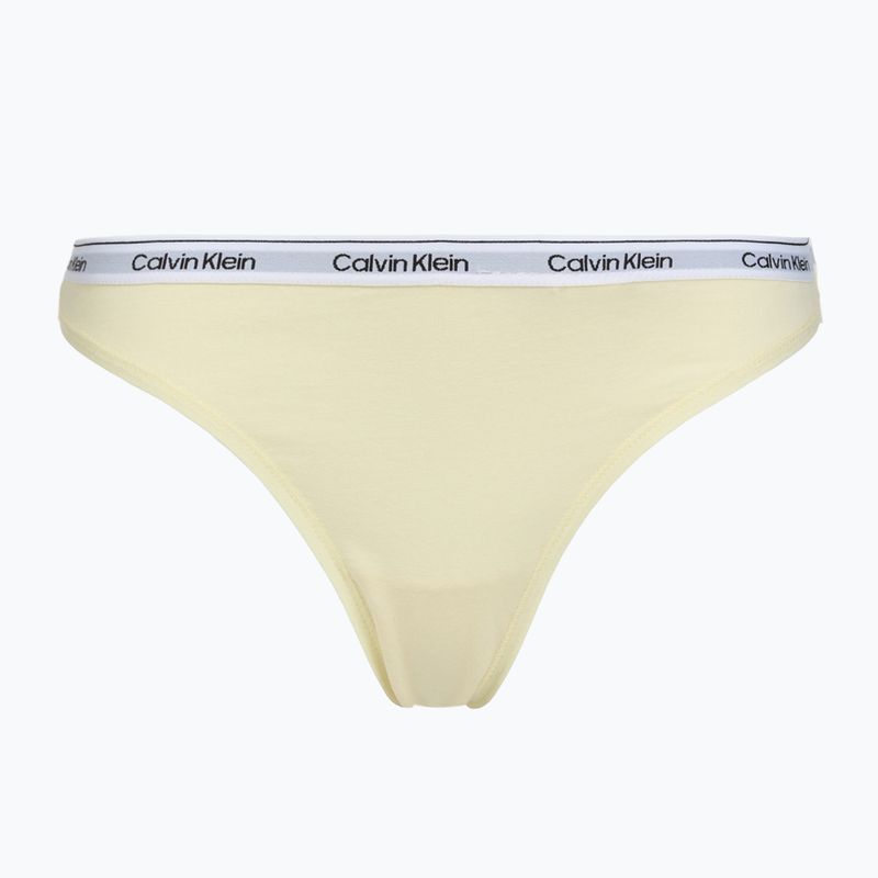 Women's thongs Calvin Klein LV00QD5209 Thong 3 pairs shoreline/snow heather/pear sorbe 2