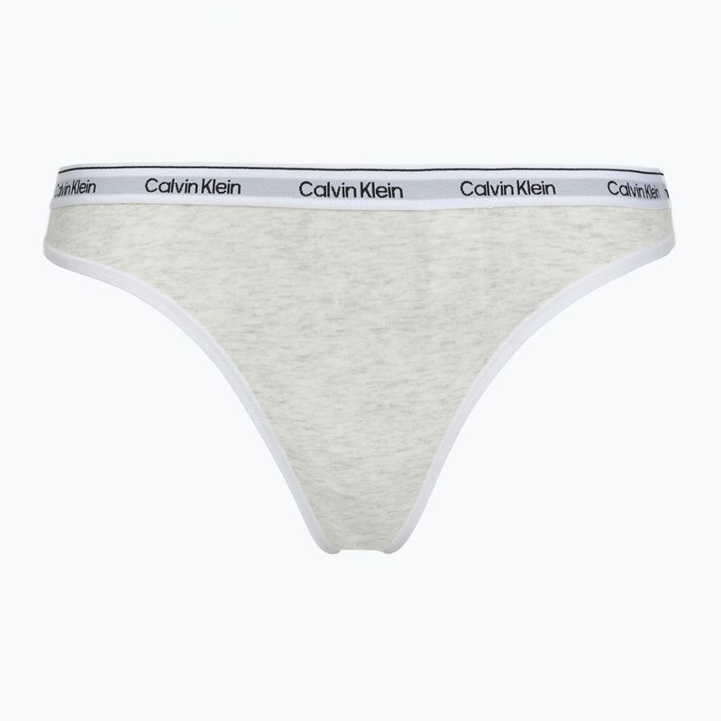 Women's thongs Calvin Klein LV00QD5209 Thong 3 pairs shoreline/snow heather/pear sorbe 3