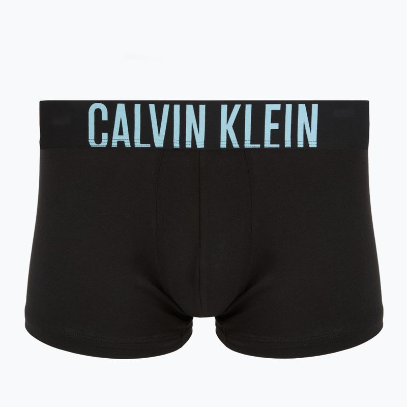 Men's boxers Calvin Klein 000NB3608A Trunk 3 pairs black with harbor mist logo/ black with 3