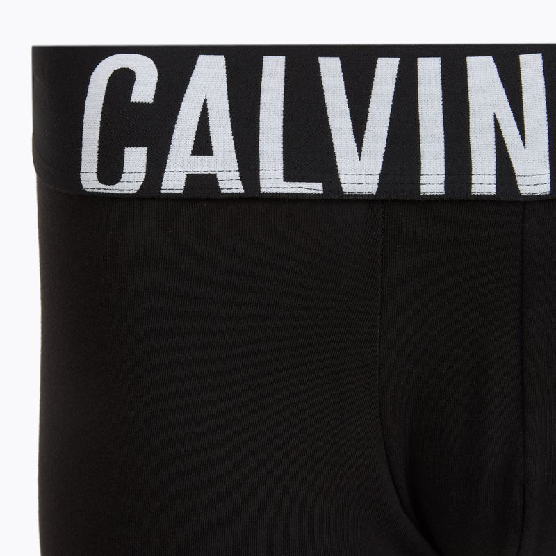 Men's boxers Calvin Klein 000NB3608A Trunk 3 pairs black with harbor mist logo/ black with 5