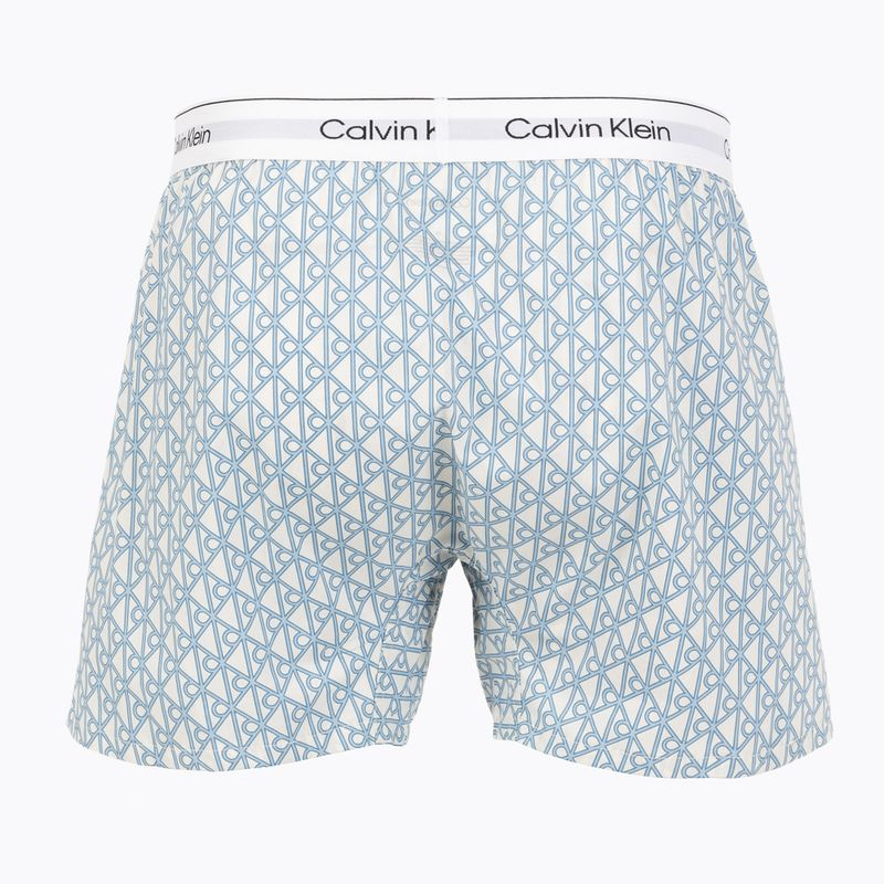 Boxers Calvin Klein LV00NM2831 Boxer Trad icon cotton emblem chalk/gulf blue 2