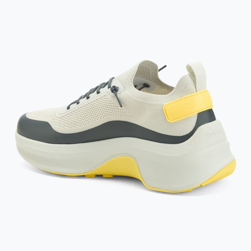 Men's shoes Calvin Klein YM0YM01457 Chunky Runner Lace Up Sock Knit vaporous white/coal/buttercup 3