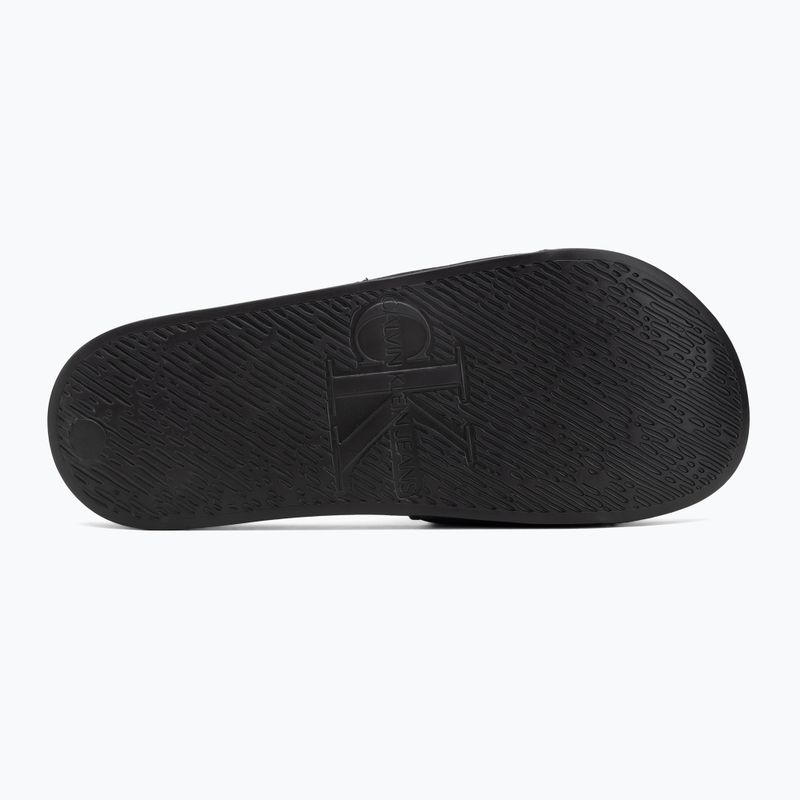 Women's slides Calvin Klein YW0YW01967 Monogram Logo 0GM black/bright white 4