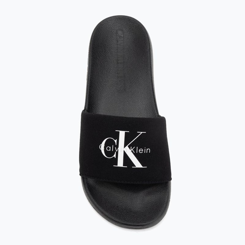 Women's slides Calvin Klein YW0YW01967 Monogram Logo 0GM black/bright white 5