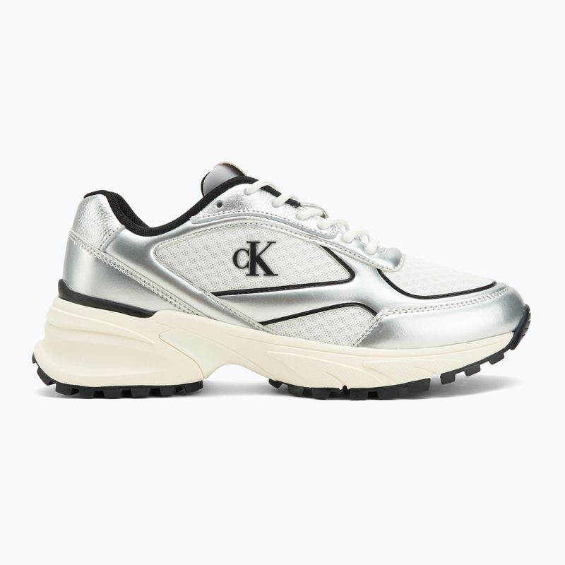 Women's shoes Calvin Klein YW0YW02063 Hike Runner Lace Up Mesh Mix silver/black/bright white 2