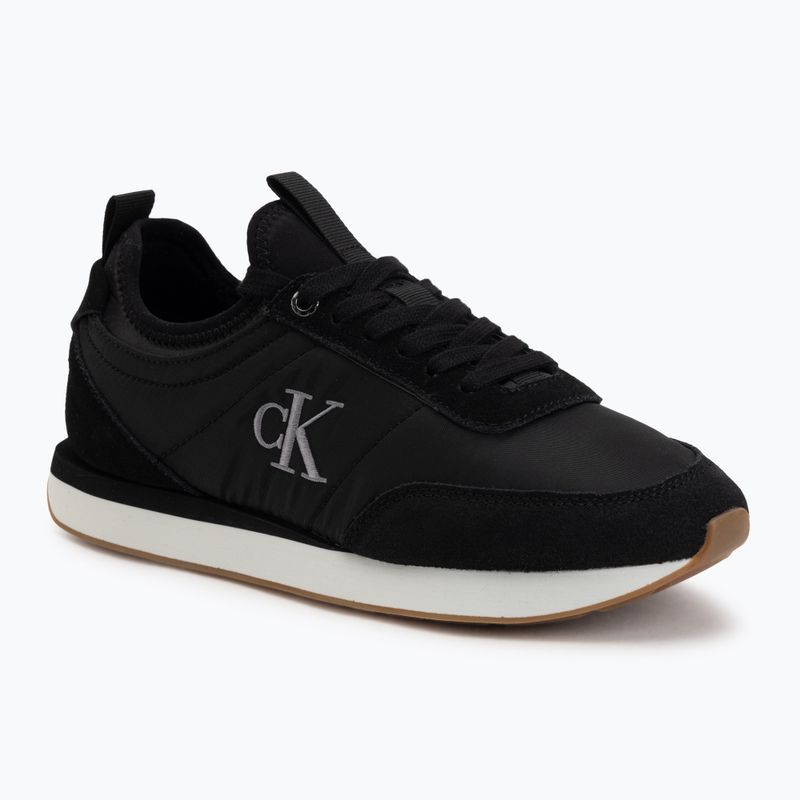 Women's shoes Calvin Klein YW0YW02060 Retro Runner Sock Laceup Mix Mat black/gyn metal/gum
