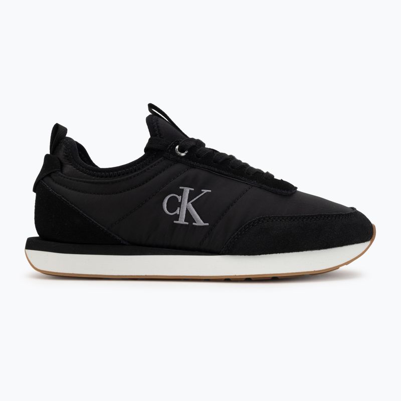 Women's shoes Calvin Klein YW0YW02060 Retro Runner Sock Laceup Mix Mat black/gyn metal/gum 2