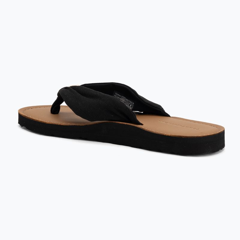Women's flip-flops Tommy Hilfiger Footbed Summer Sandal Leather black 3