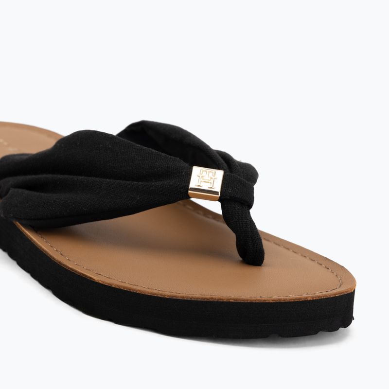 Women's flip-flops Tommy Hilfiger Footbed Summer Sandal Leather black 7