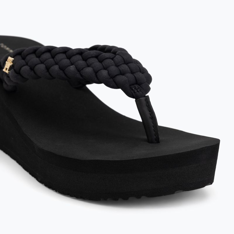 Women's flip-flops Tommy Hilfiger Wedge Braided Summer Sandal black 7