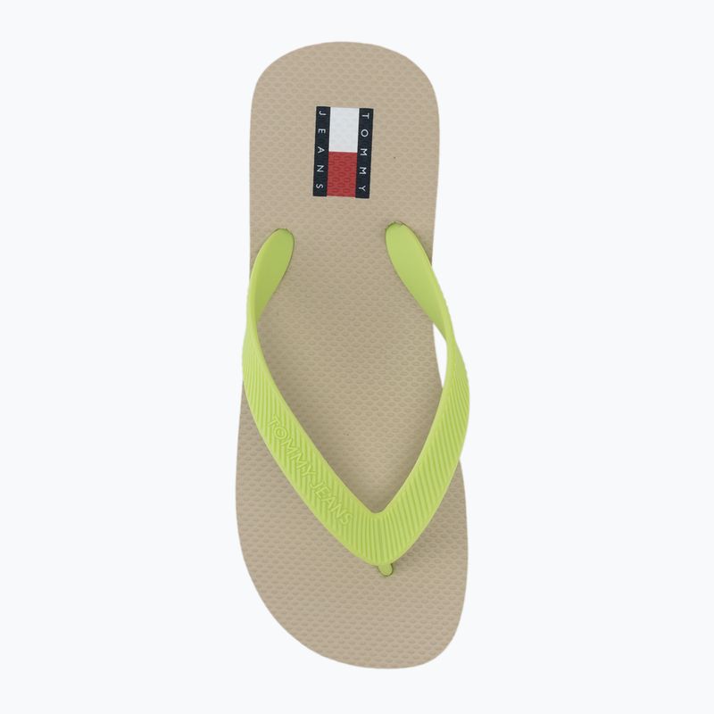 Women's flip-flops Tommy Jeans Logo Summer white clay/lime essence 5