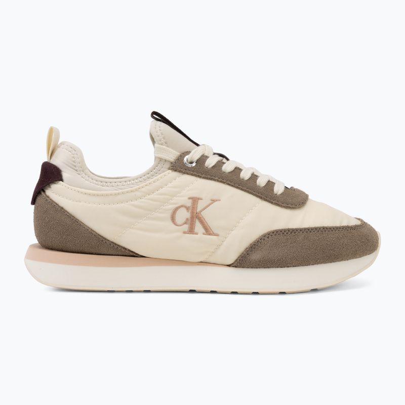 Women's shoes Calvin Klein YW0YW02060 Retro Runner Sock Laceup Mix Mat turtledove/spanish villa/bordeaux 2