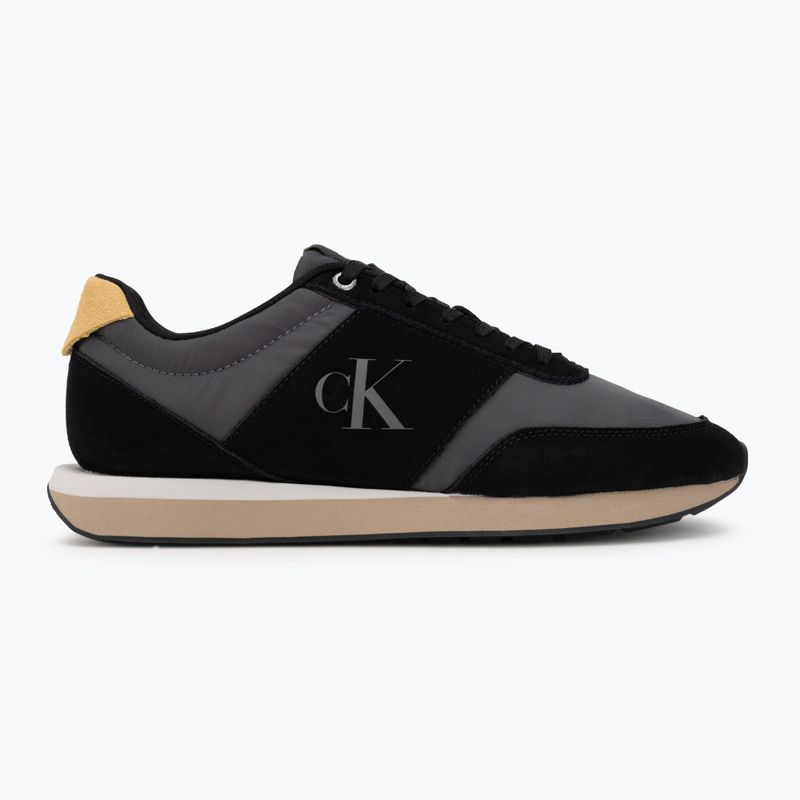 Men's shoes Calvin Klein HM0HM02212 Retro Runner Bans Leather Suede black/iron gate/amber gold 2