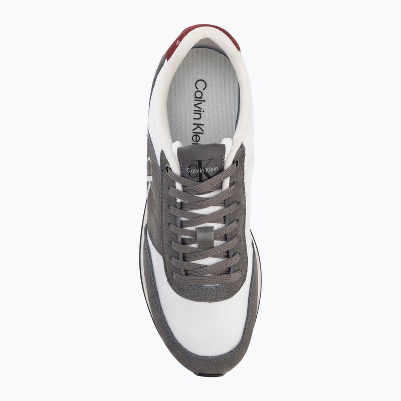 Men's shoes Calvin Klein HM0HM02212 Retro Runner Bans Leather Suede granite gray/white/rhubarb 5