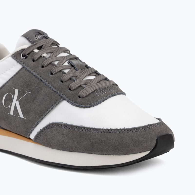 Men's shoes Calvin Klein HM0HM02212 Retro Runner Bans Leather Suede granite gray/white/rhubarb 7