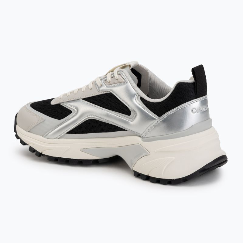 Women's shoes Calvin Klein HW0HW03140 Hike Run Stripe Mesh Met black/silver/light grey 3